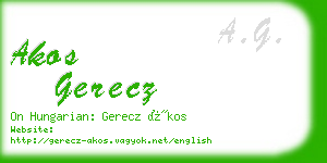 akos gerecz business card